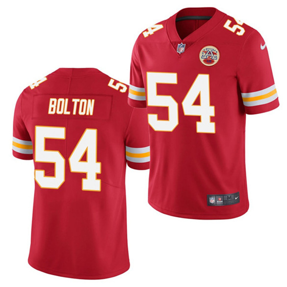 Men's Kansas City Chiefs #54 Nick Bolton Red 2021 Draft Limited Stitched NFL Jersey