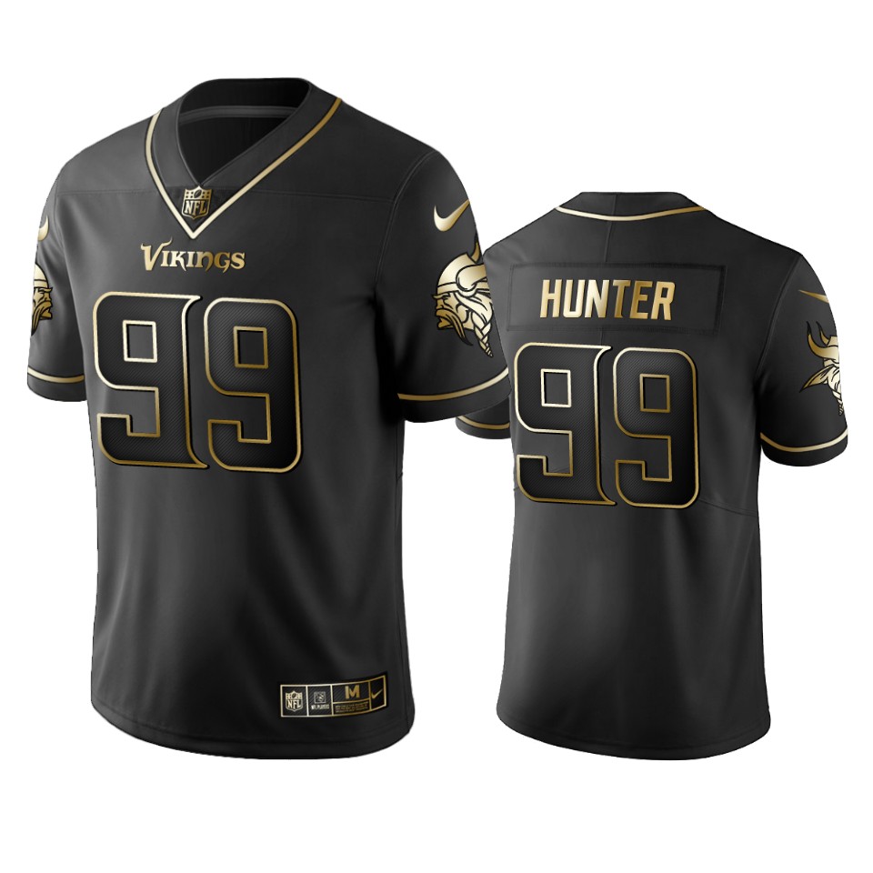 Men's Minnesota Vikings #99 Danielle Hunter Black 2019 Golden Edition Limited Stitched NFL Jersey - Click Image to Close