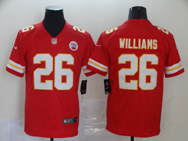 Men's Kansas City Chiefs #26 Damien Williams Red Vapor Untouchable Limited Stitched NFL Jersey - Click Image to Close