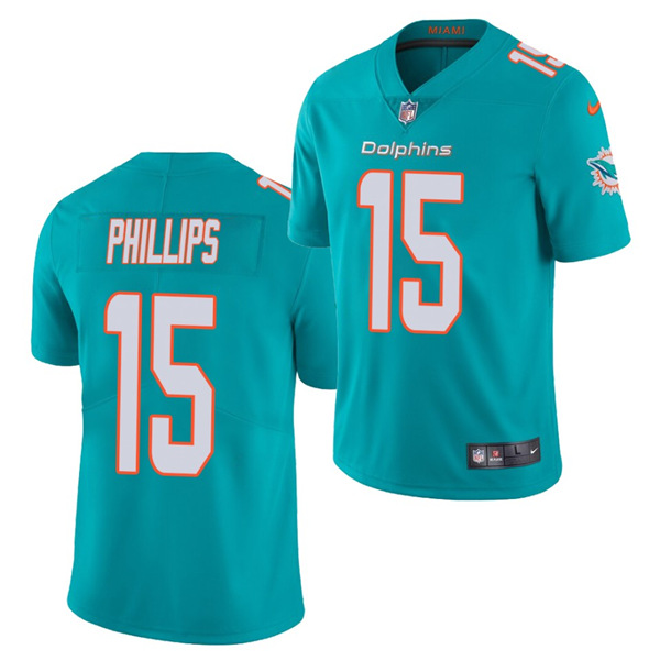 Men's Miami Dolphins #15 Jaelan Phillips Aqua 2021 Vapor Untouchable Limited Stitched NFL Jersey