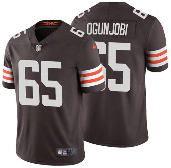 Men's Cleveland Browns #65 Larry Ogunjobi 2020 New Brown Vapor Untouchable Limited Stitched Jersey - Click Image to Close