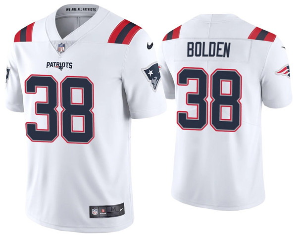 Men's New England Patriots #38 Brandon Bolden 2020 White Vapor Untouchable Limited Stitched NFL Jersey