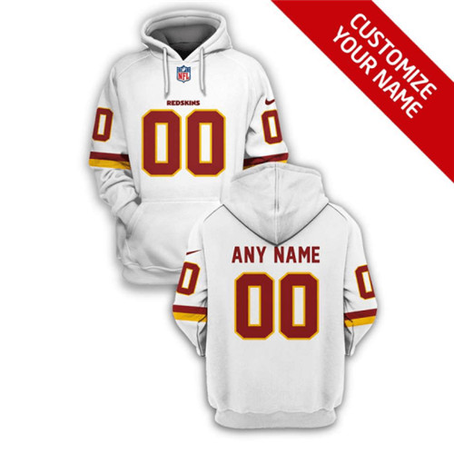 Washington Football Team Active Player Custom 2021 White Pullover Hoodie(Stitched number&name)