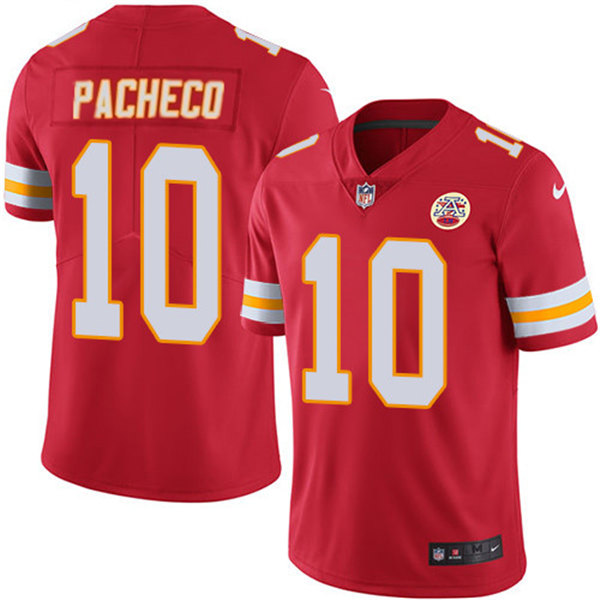 Men's Kansas City Chiefs #10 Isiah Pacheco Red Vapor Untouchable Limited Stitched Football Jersey - Click Image to Close