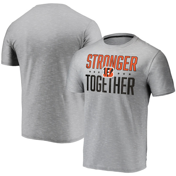 Cincinnati Bengals Grey Charcoal Stronger Together T-Shirt (All Size)