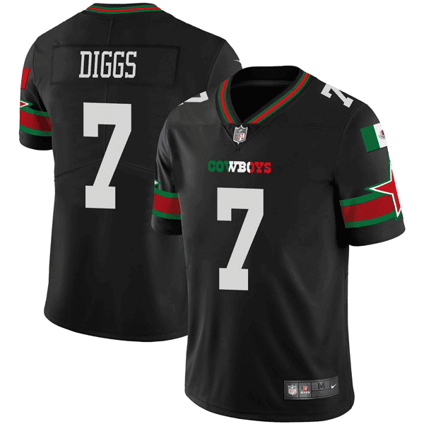 Men's Dallas Cowboys #7 Trevon Diggs Black Mexico Vapor Limited Stitched Football Jersey - Click Image to Close