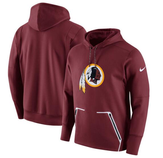 Men's Nike Washington Redskins Burgundy Champ Drive Vapor Speed Pullover Hoodie - Click Image to Close