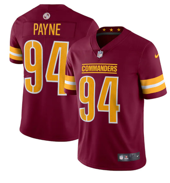 Men's Washington Commanders #94 Da'Ron Payne 2022 Burgundy Vapor Limited Stitched Jersey