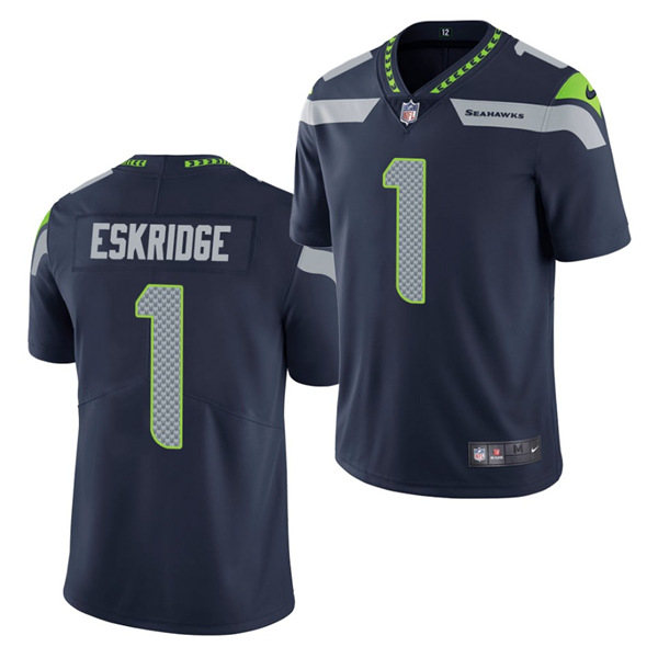 Men's Seattle Seahawks #1 D'Wayne Eskridge Navy Vapor Untouchable Limited Stitched NFL Jersey