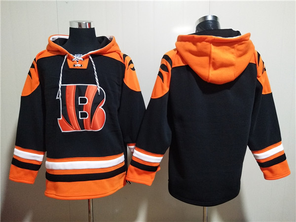 Men's Cincinnati Bengals Blank Orange/Black Ageless Must-Have Lace-Up Pullover Hoodie