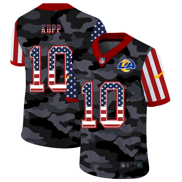 Men's Los Angeles Rams #10 Cooper Kupp 2020 Camo USA Flag Limited Stitched NFL Jersey