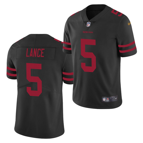 Men's San Francisco 49ers #5 Trey Lance 2021 Black Vapor Untouchable Limited Stitched NFL Jersey