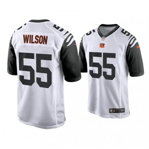 Men's Cincinnati Bengals #55 Logan Wilson White Stitched Game Jersey