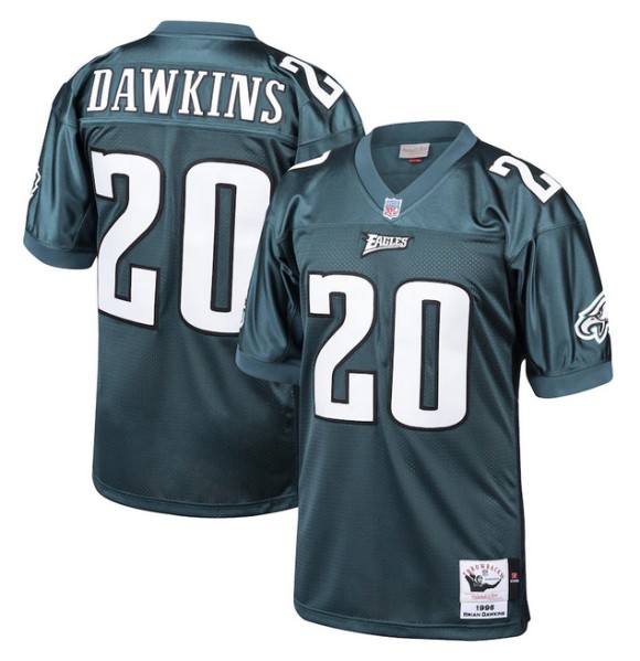 Men's Philadelphia Eagles #20 Brian Dawkins Green Mitchell & Ness 1996 Throwback Stitched Jersey