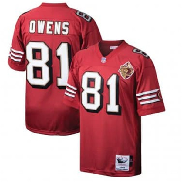 Men's San Francisco 49ers #81 Terrell Owens 2020 Red Stitched NFL Jersey