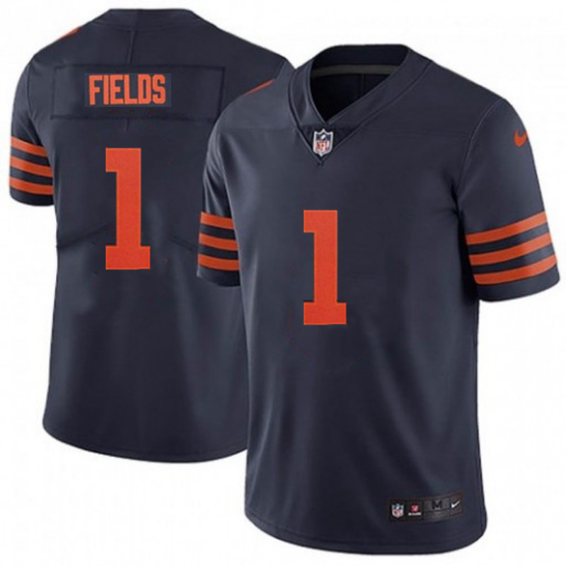 Men's Chicago Bears #1 Justin Fields Navy Vapor Untouchable Limited Stitched NFL Jersey