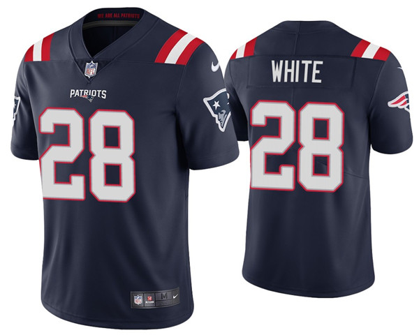 Men's New England Patriots #28 James White 2020 Navy Vapor Untouchable Limited Stitched NFL Jersey