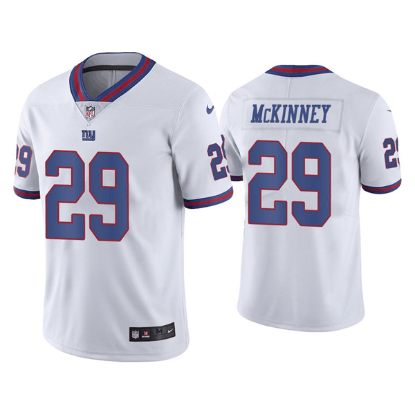 Men's Giants #29 Xavier McKinney White Color Rush Limited Stitched NFL Jersey