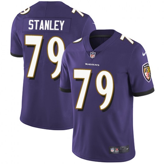 Men's Baltimore Ravens #79 Ronnie Stanley Purple Vapor Untouchable Limited Stitched NFL Jersey - Click Image to Close