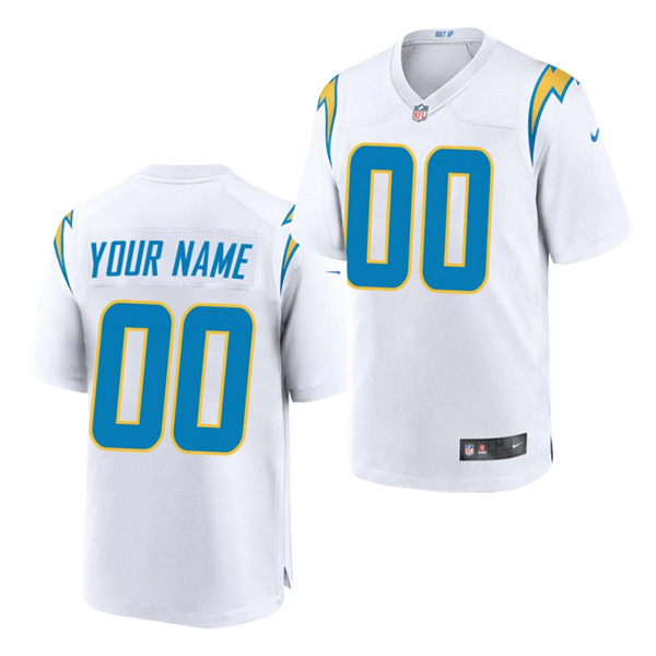 Men's Los Angeles Chargers ACTIVE PLAYER Custom White Stitched NFL Jersey