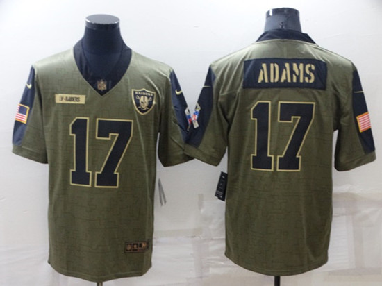 Men's Las Vegas Raiders #17 Davante Adams Olive Salute To Service Limited Stitched Jersey - Click Image to Close