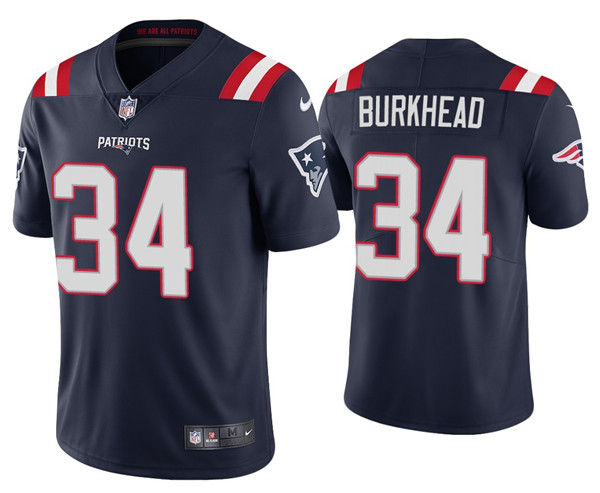 Men's New England Patriots #34 Rex Burkhead 2020 Navy Vapor Untouchable Limited Stitched NFL Jersey