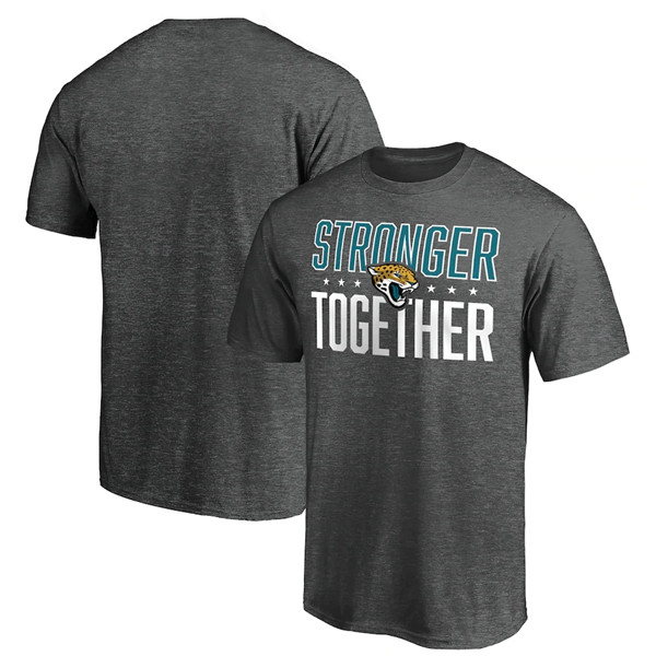 Jacksonville Jaguars Heather Charcoal Stronger Together T-Shirt (All Size)