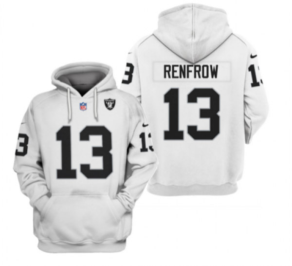 Men's Las Vegas Raiders #13 Hunter Renfrow 2021 White Pullover Hoodie