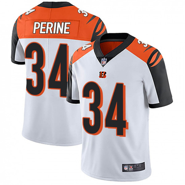 Men's Cincinnati Bengals #34 Samaje Perine White Vapor Untouchable Limited Stitched NFL Jersey - Click Image to Close