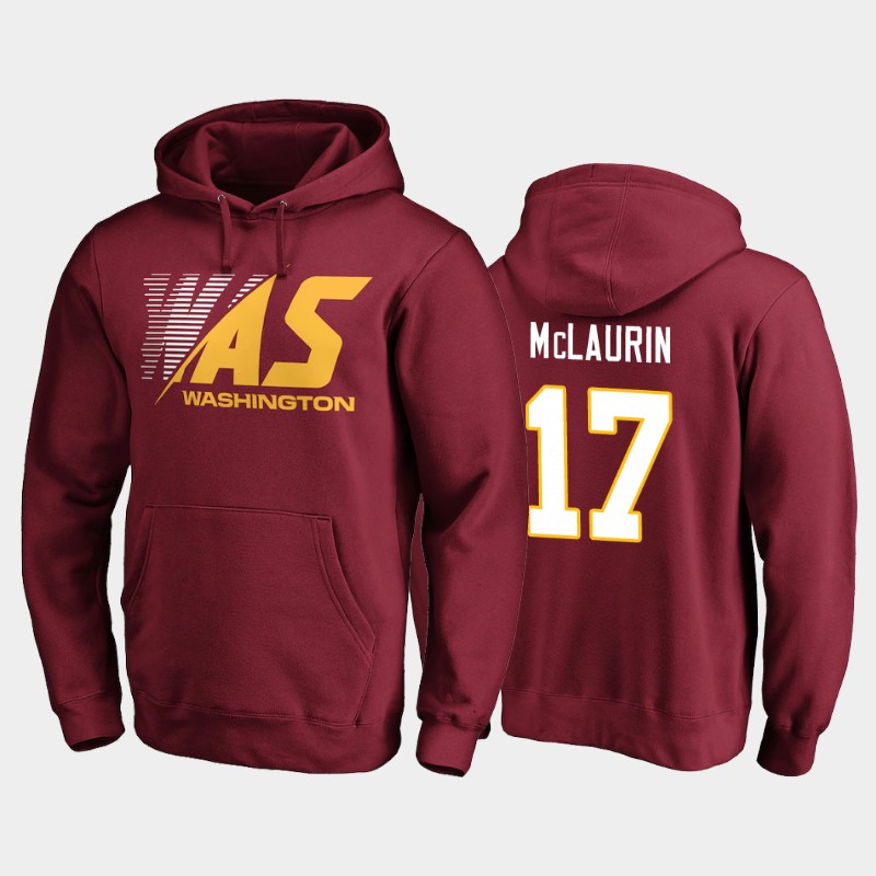 Men's Washington Football Team Burgundy #17 Terry McLaurin 2020 Stealth Scanner Pullover NFL Hoodie