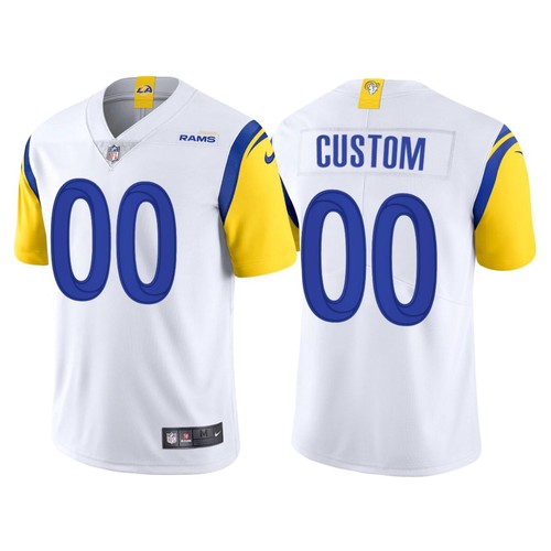 Men's Los Angeles Rams Active Player Custom 2021 White Vapor Untouchable Limited Alternate Stitched NFL Jersey