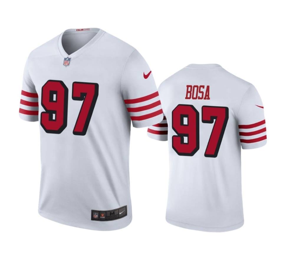 Men's San Francisco 49ers #97 Nick Bosa White Color Rush Limited Stitched NFL Jersey