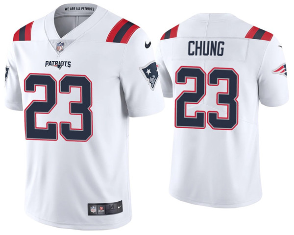 Men's New England Patriots #23 Patrick Chung 2020 White Vapor Untouchable Limited Stitched NFL Jersey