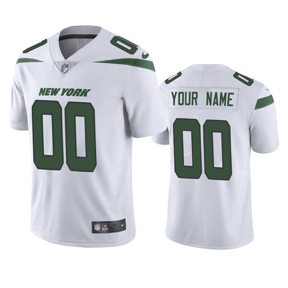 Men's New York Jets ACTIVE PLAYER Custom White Vapor Untouchable Limited Stitched Jersey