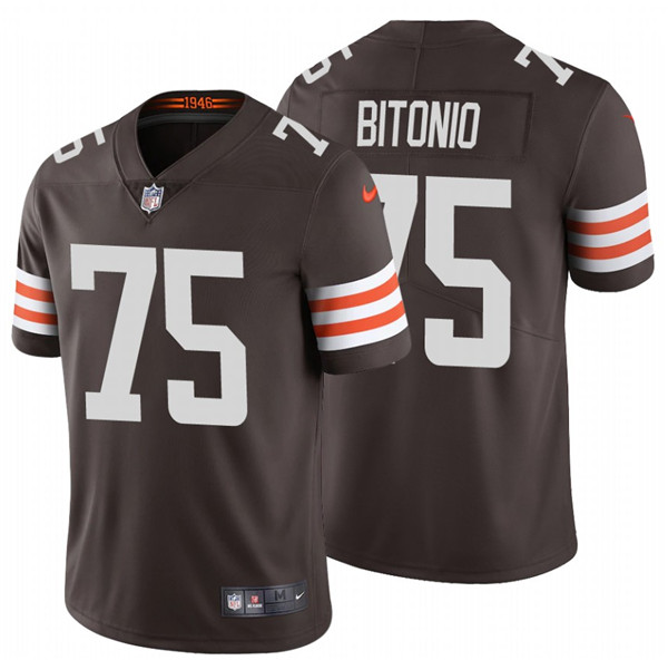 Men's Cleveland Browns #75 Joel Bitonio 2020 New Brown Vapor Untouchable Limited Stitched Jersey