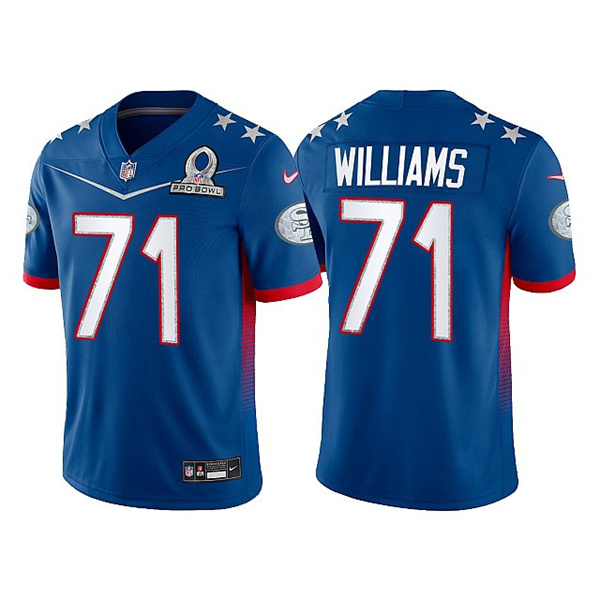 Men's San Francisco 49ers #71 Trent Williams 2022 Royal Pro Bowl Stitched Jersey