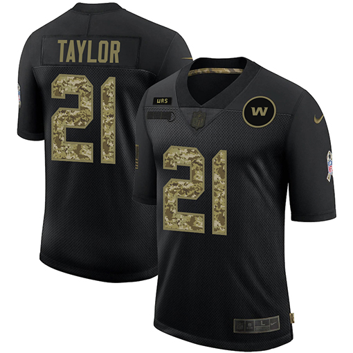 Men's Washington Football Team #21 Sean Taylor 2020 Black Camo Salute To Service Limited Stitched NFL Jersey