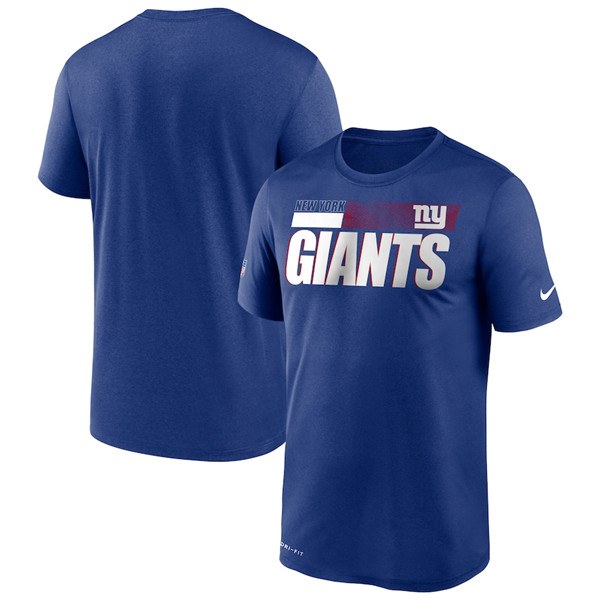 New York Giants 2020 Blue Sideline Impact Legend Performance NFL T-Shirt (All Size)