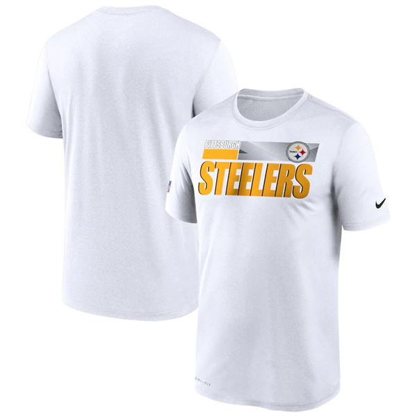 Pittsburgh Steelers 2020 White Sideline Impact Legend Performance NFL T-Shirt (All Size)