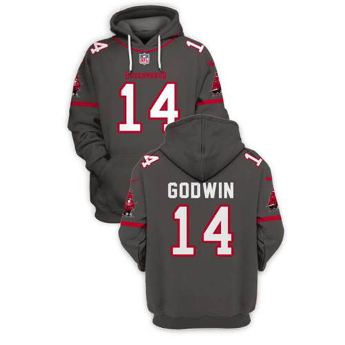 Men's Tampa Bay Buccaneers #14 Chris Godwin 2021 Gray Pullover Hoodie