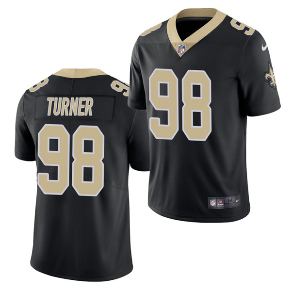 Men's New Orleans Saints #98 Payton Turner 2021 NFL Draft Black Limited Stitched Jersey