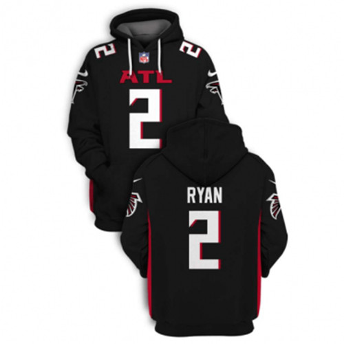 Men's Atlanta Falcons #2 Matt Ryan 2021 Black Pullover Hoodie