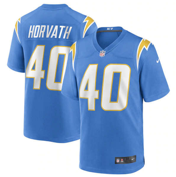 Men's Los Angeles Chargers #40 Zander Horvath 2022 Blue Stitched Football Game Jersey - Click Image to Close