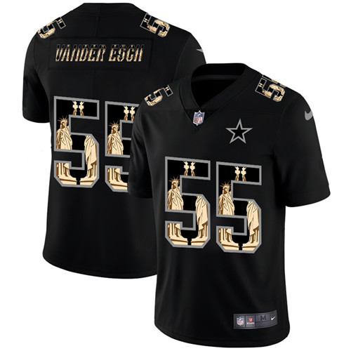 Men's Dallas Cowboys #55 Leighton Vander Esch 2019 Black Statue Of Liberty Limited Stitched NFL Jersey - Click Image to Close