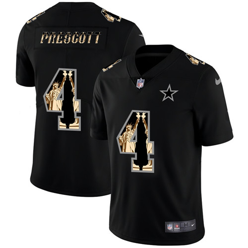 Men's Dallas Cowboys #4 Dak Prescott 2019 Black Statue Of Liberty Limited Stitched NFL Jersey