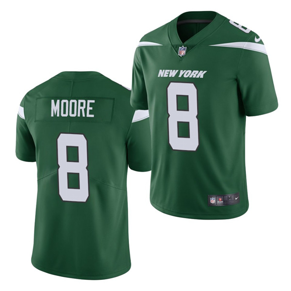 Men's New York Jets #8 Elijah Moore 2021 Green Vapor Untouchable Limited Stitched Jersey