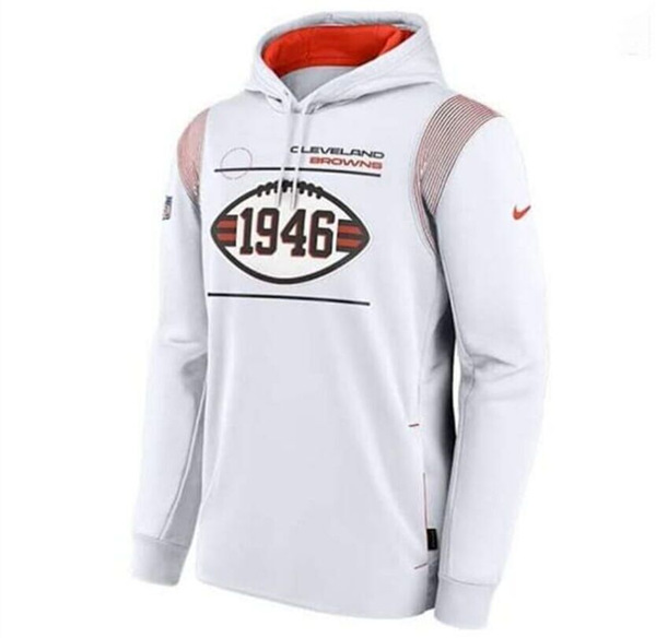 Men's Cleveland Browns 1946 75th Anniversary White Pullover Hoodie