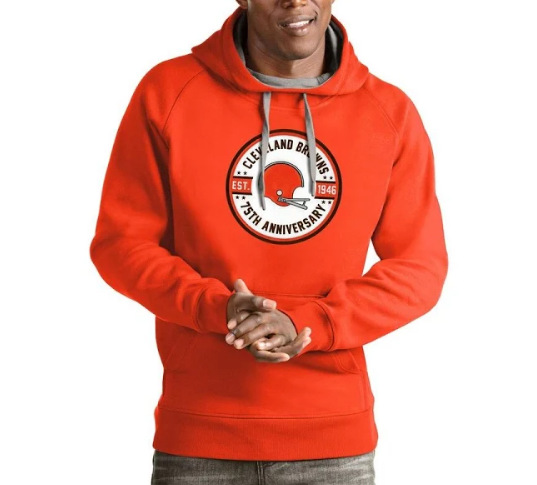 Men's Cleveland Browns 1946 75th Anniversary Orange Pullover Hoodie