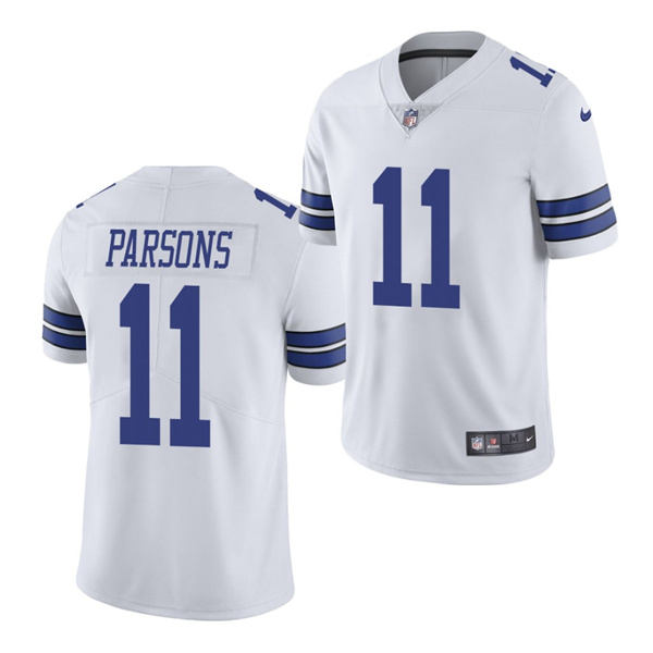 Men's Dallas Cowboys #11 Micah Parsons 2021 NFL Draft White Vapor Limited Stitched Jersey