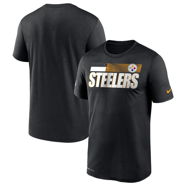 Pittsburgh Steelers 2020 Black Sideline Impact Legend Performance NFL T-Shirt (All Size)